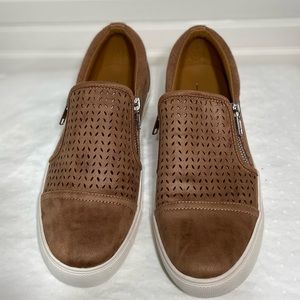 Tan Suede slip on sneakers size 8.5
